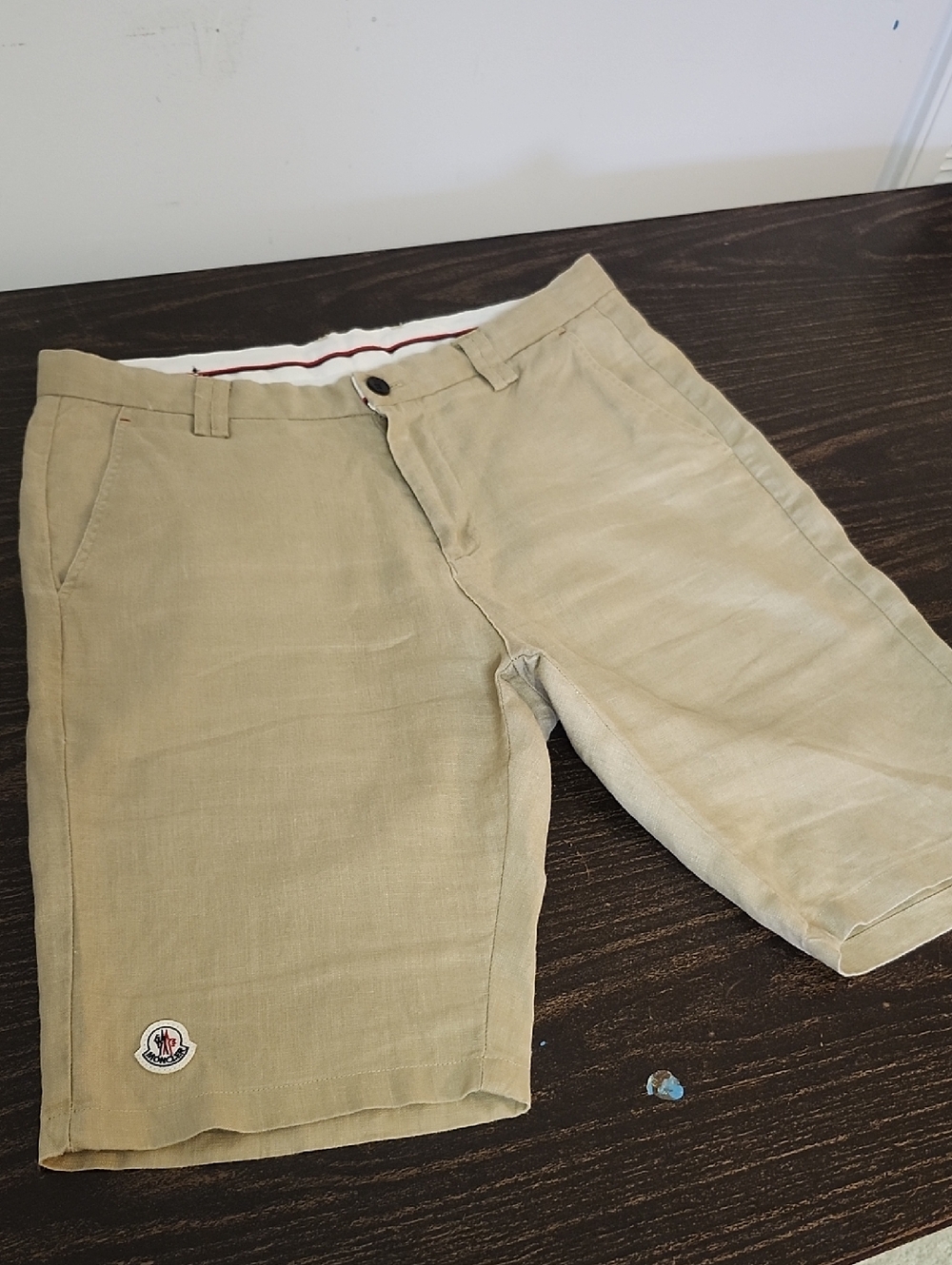 Rare Moncler Cotton Shorts Khaki Tan Mens Size 32